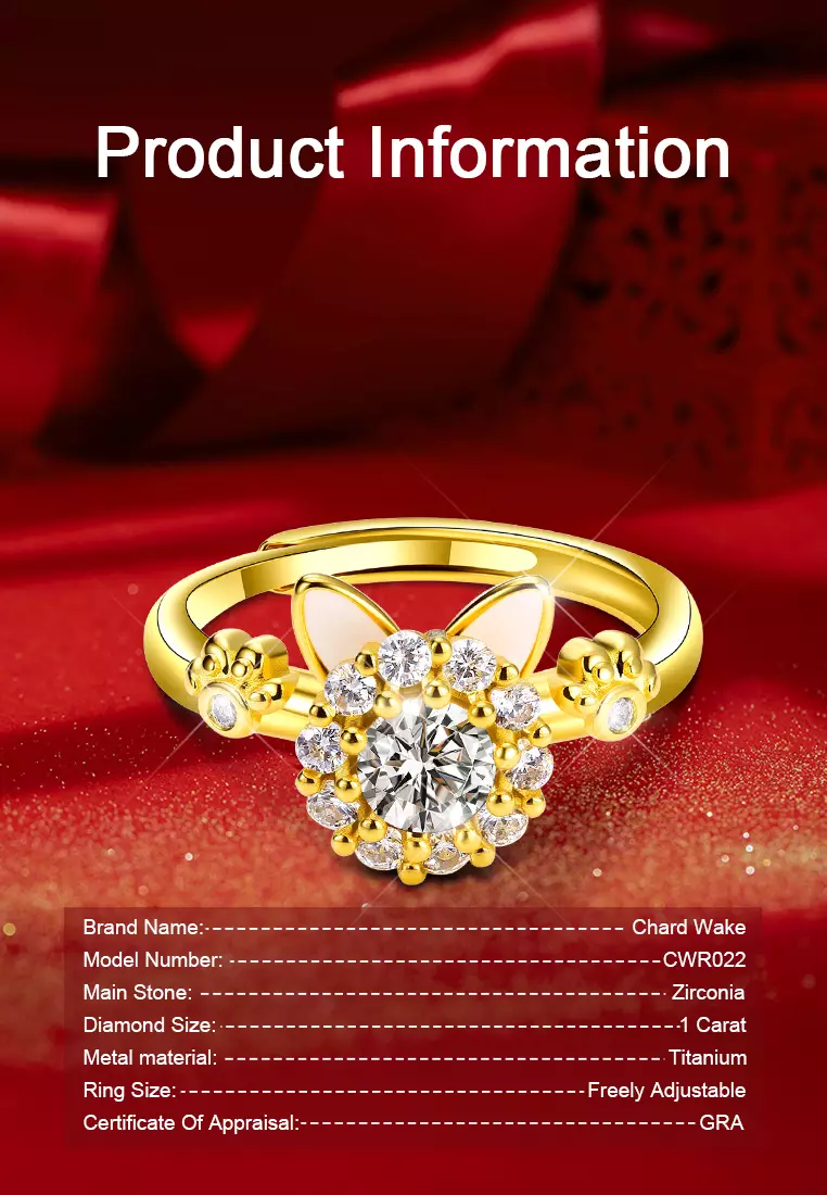 Cincin Wanita Korea Dapat Diputar Style Titanium Cincin Cewek Original Rings Kotak Indah