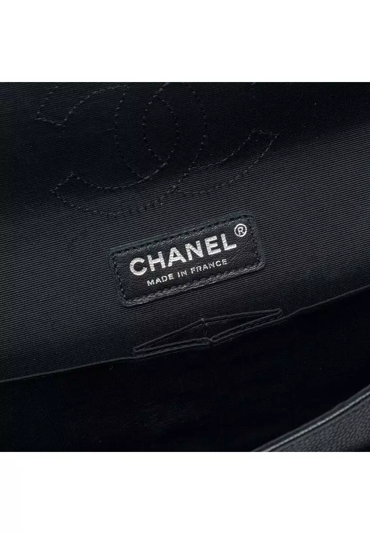 Pre-Loved Chanel Medium Classic Tweed And Caviar Double Flap