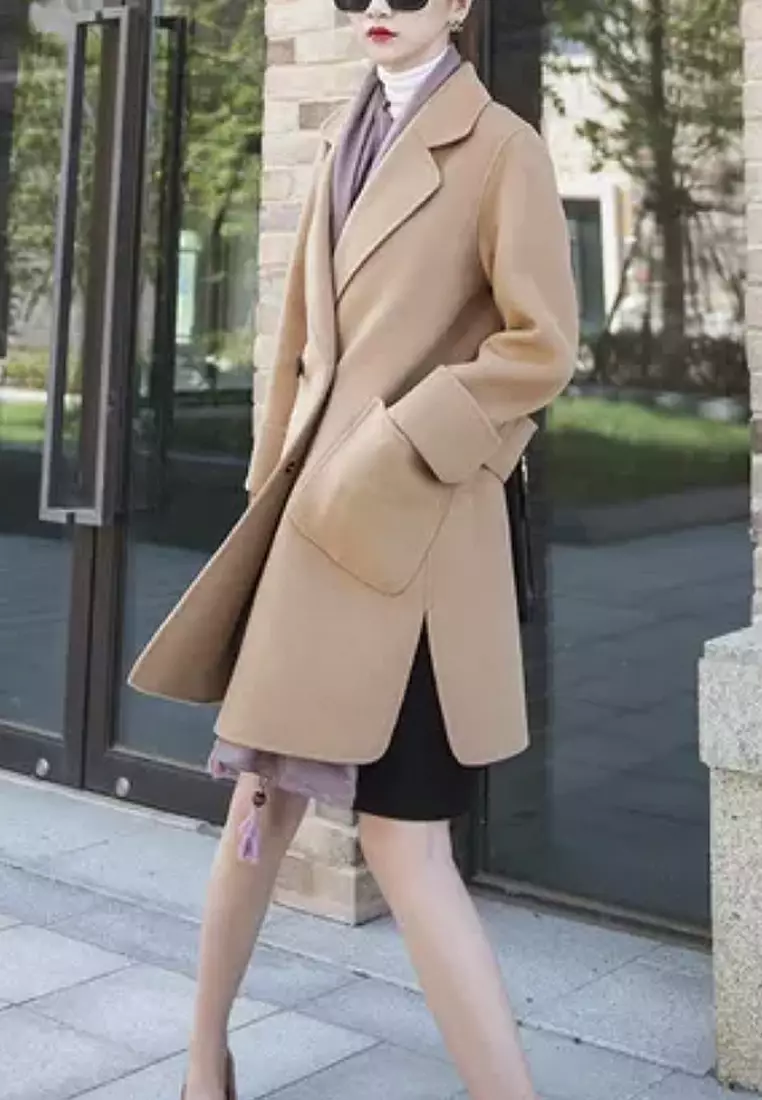 cos double faced wool trench coat