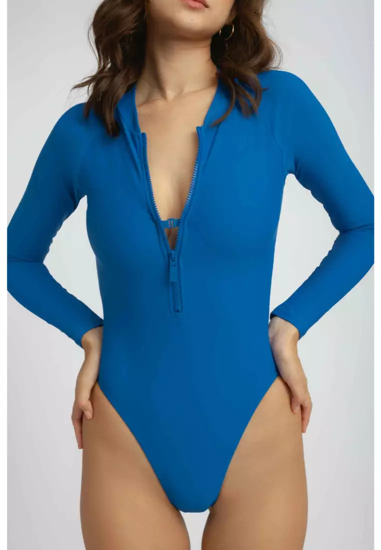 Jenny Long-Sleeve Surf One Piece / Bahamas Blue