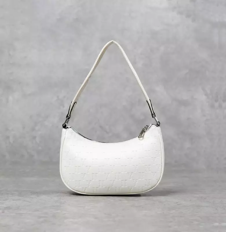 Tas MLB NY SILVER WHITE LEATHER HOBO BAG 100% ORIGINAL