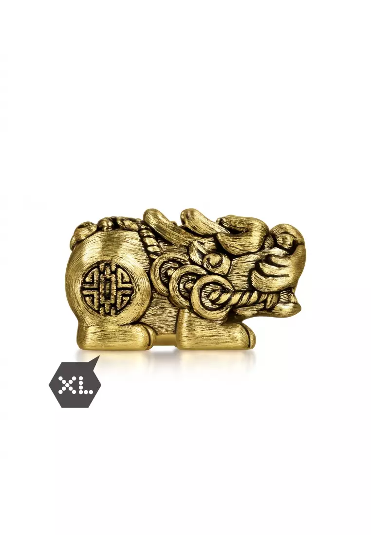 Charme 999 24K Gold Cultural Blessings Noir XL Pixiu Charm 95508C (Bracelet not included)