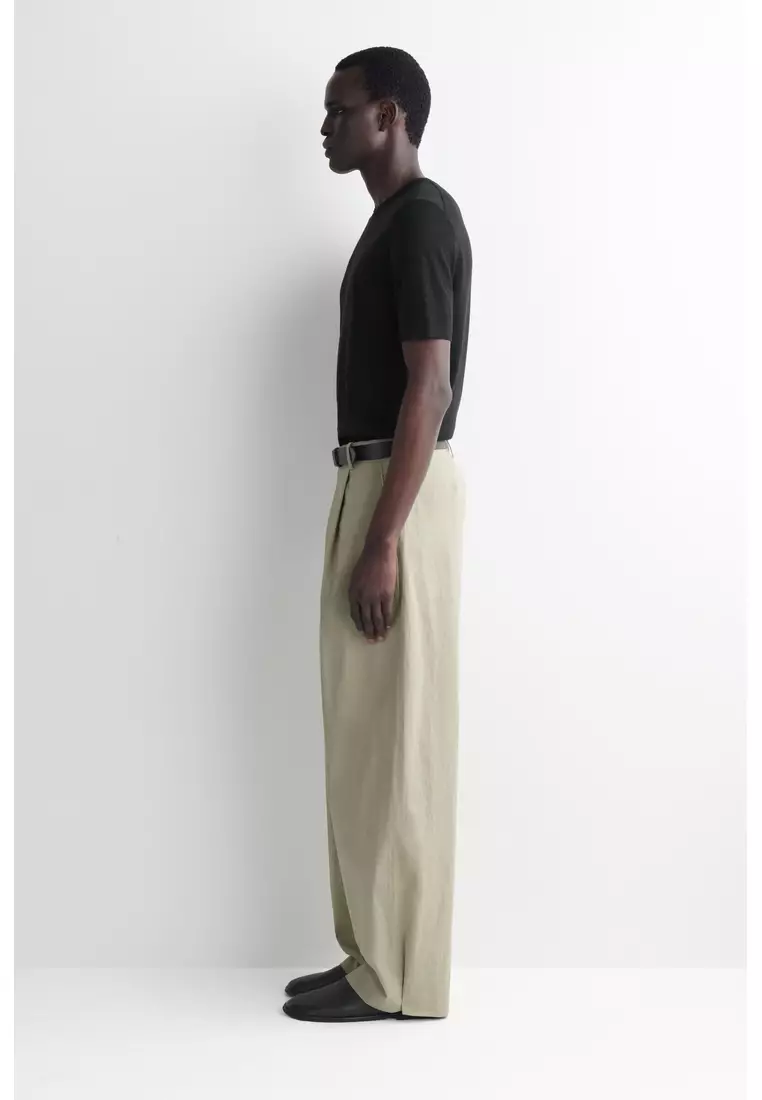 COS COTTON-LINEN RELAXED-FIT BARREL-LEG TROUSERS 2026 | Buy COS