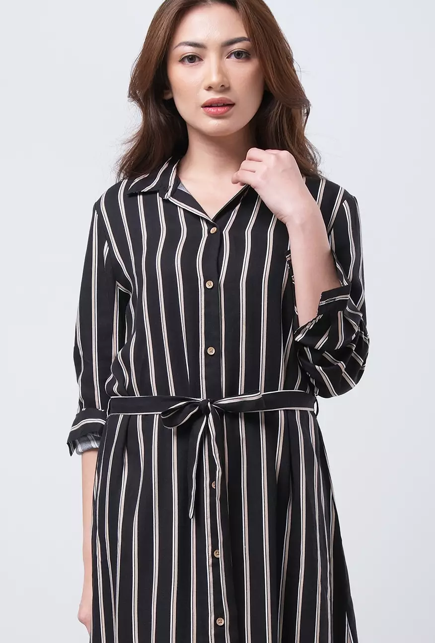 Maxi Dress Lania Black Khaki