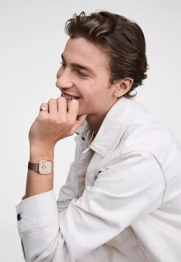 Marlon Wire Linen Rose Gold - Men Watch stainless steel watch DW Official Authentic Original jam tanggan lelaki DW jam tangan