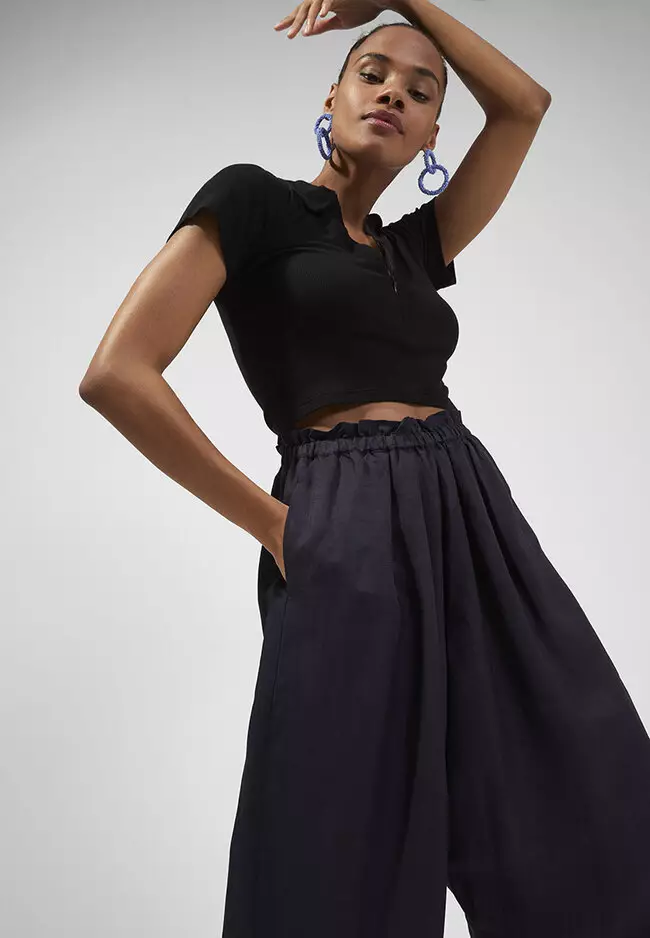 French connection store wide leg pants