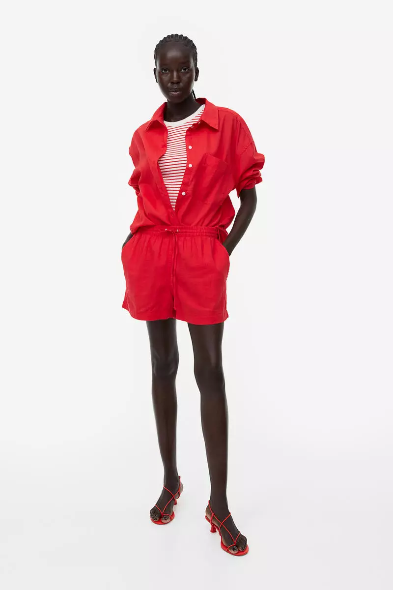 H&m red outlet playsuit