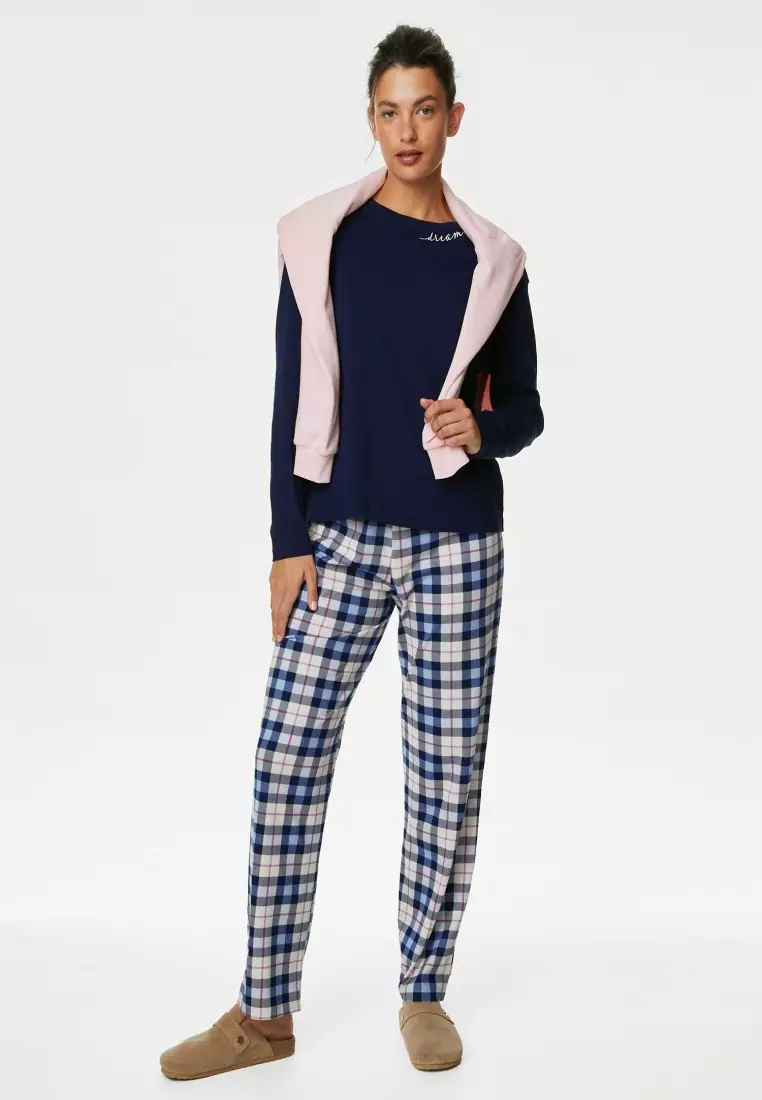 Uniqlo, Intimates & Sleepwear, Uniqlo Flannel Pajama Pants Peach Beige  Plaid With Pockets Womens Xs