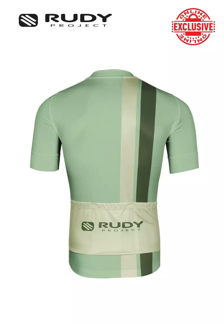 Vertical Cycling Jersey – Green | Breathable Performance Apparel