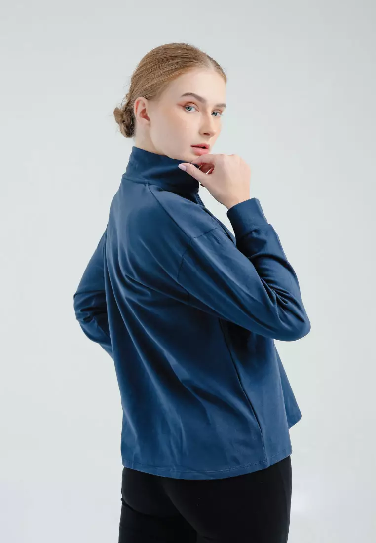 Havel Half-Zip Sweater Olahraga Wanita - Navy