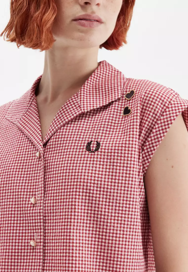 Fred Perry Amy Winehouse Foundation SG9103 Open Collar Gingham Shirt