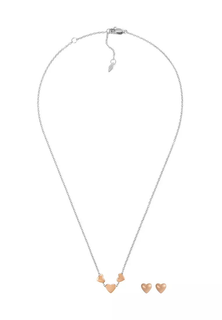 Fossil Women's Jewelry Jewellery Set JGFTSET1086 Two Tone, Stainless  Steel, Stainless-Steel