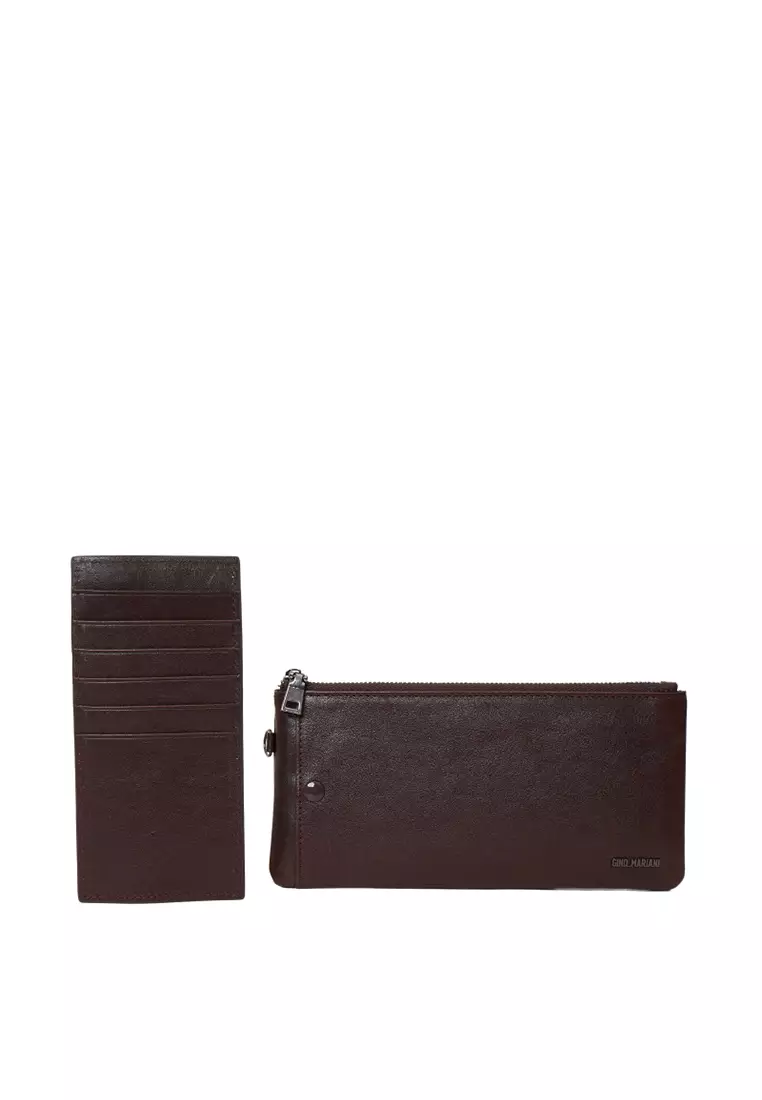Pouch Kulit Pria Gino Mariani Elezar Brown