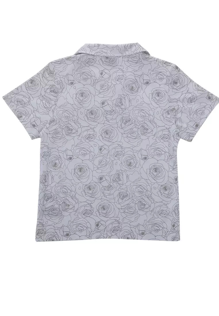 GPL STONE AND ROSES SHORT SLEEVE POLO WHITE