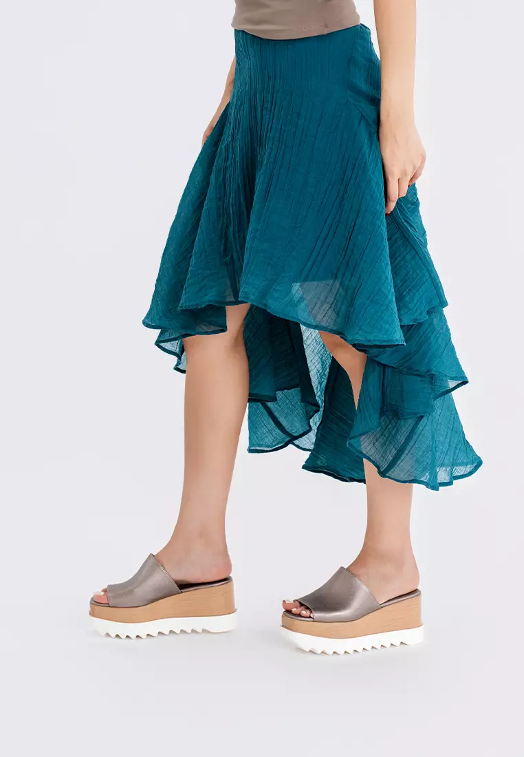 CASUAL PLATFORM WEDGE HEEL SLIDE