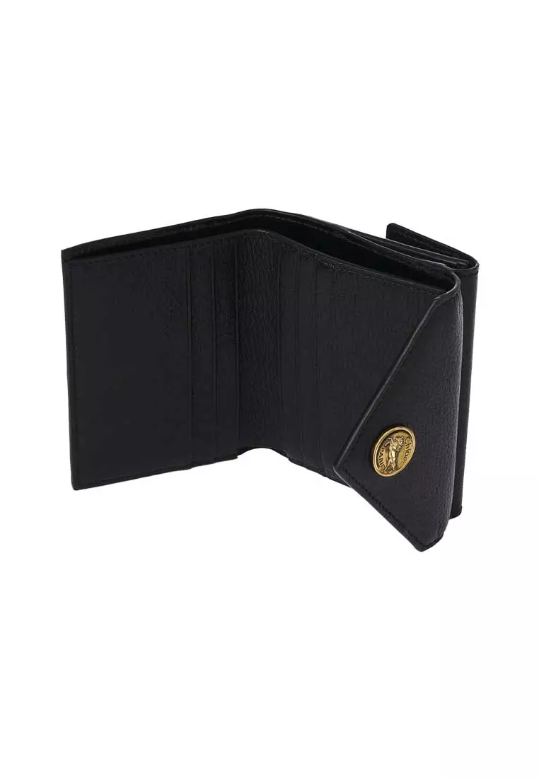 Small Envelope Trifold Wallet In Grained Leather Black CHC25SP543O93