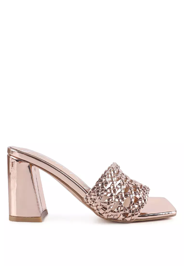 Discount on London Rag  shoes - SKU: Rose Gold  Metallic Braided Sandals