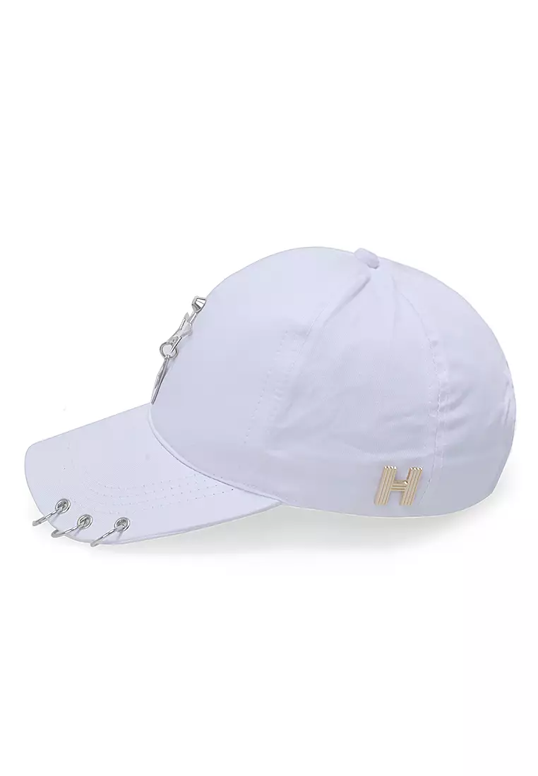 Drsh Topi Baseball Unisex Casual Sport Motive Stars Adjustable Material Cotton ORIGINAL - White