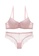 ZITIQUE pink Young Girls' European Style Elegant 3/4 Cup Lace-trimmed Push Up Padded Lingerie Set (Bra And Underwear) - Pink 4EE0CUS1457CA0GS_1
