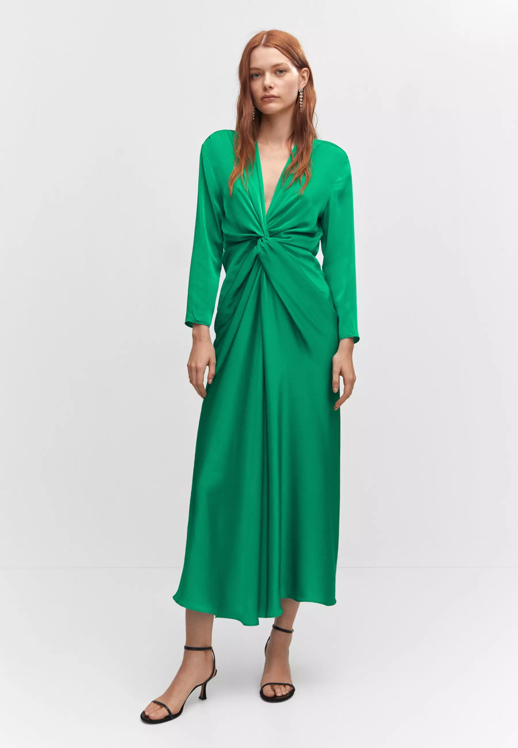 Mango green midi dress top