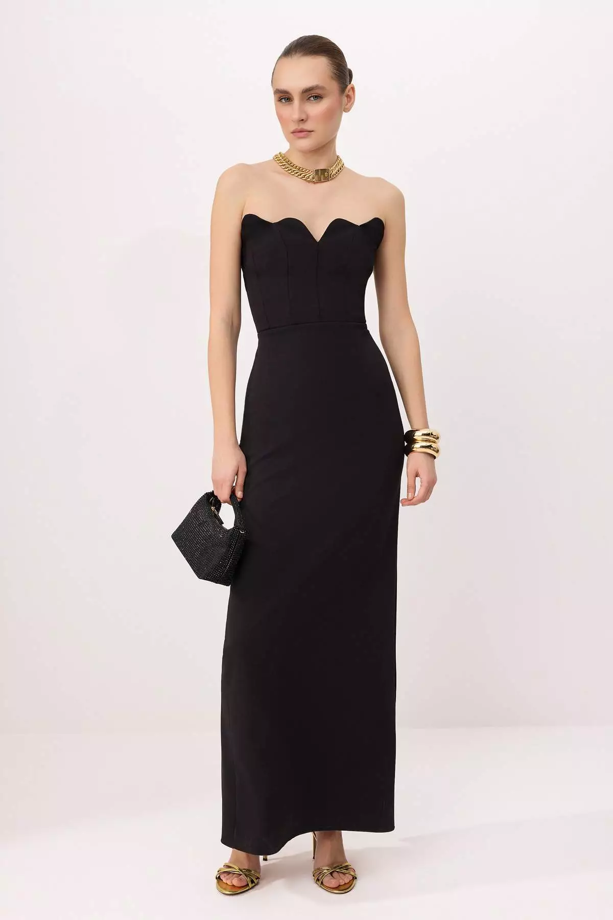 Buy Trendyol Black Plain Woven Finike Maxi Evening Dress & Homecoming Dress  Online | ZALORA Malaysia