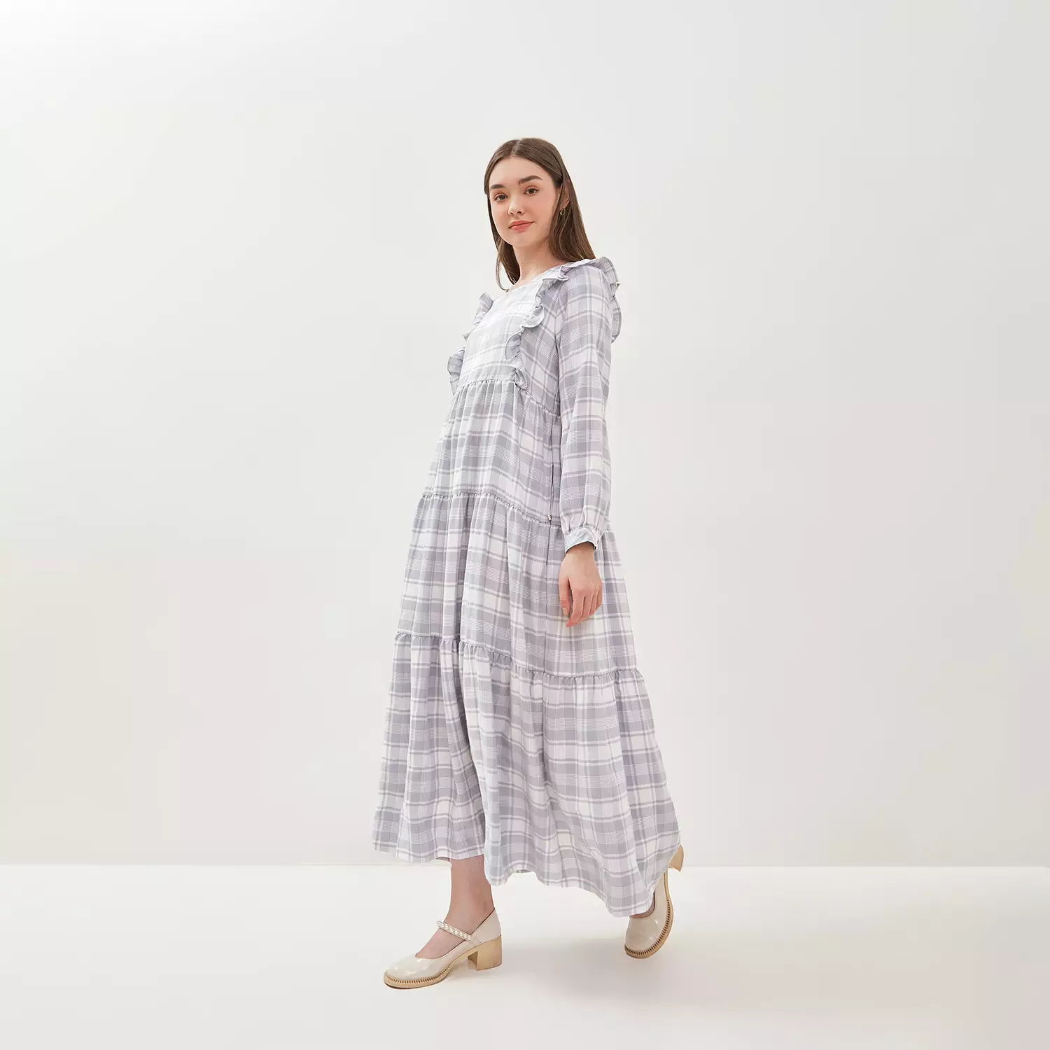 Jual Graphis GRAPHIS Plaid and Frill Maxi Dress Original 2025 | ZALORA ...