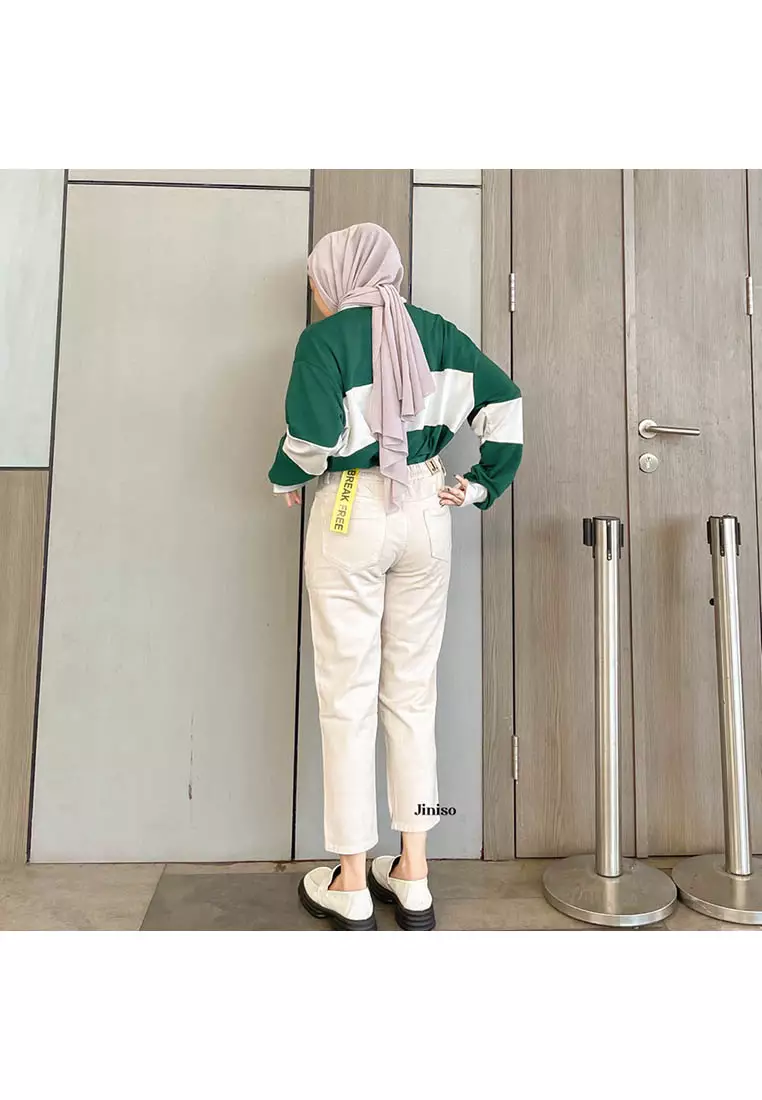 Highwaist Mom Jeans Khaki 357 BREAK FREE