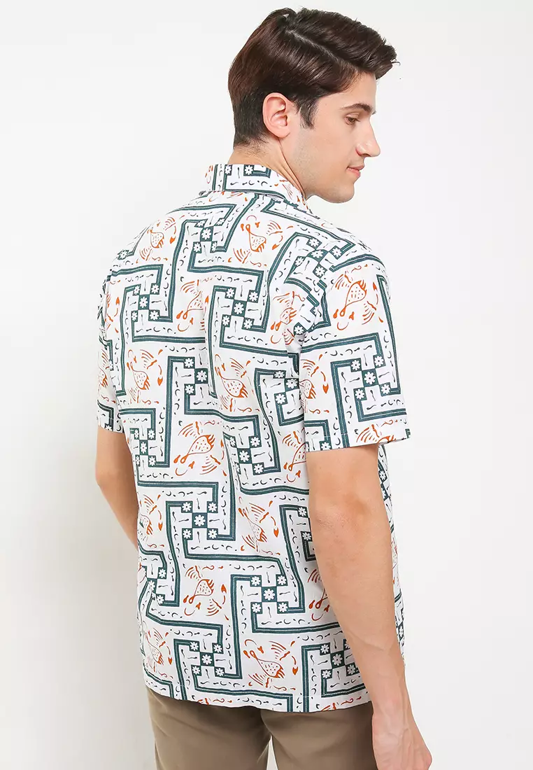 Lemuel Kemeja Batik Premium Pria Casual Modern Lengan Pendek