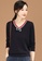 A-IN GIRLS navy Simple V-Neck Color-Block Sweater A7F8CAA879C3A4GS_3