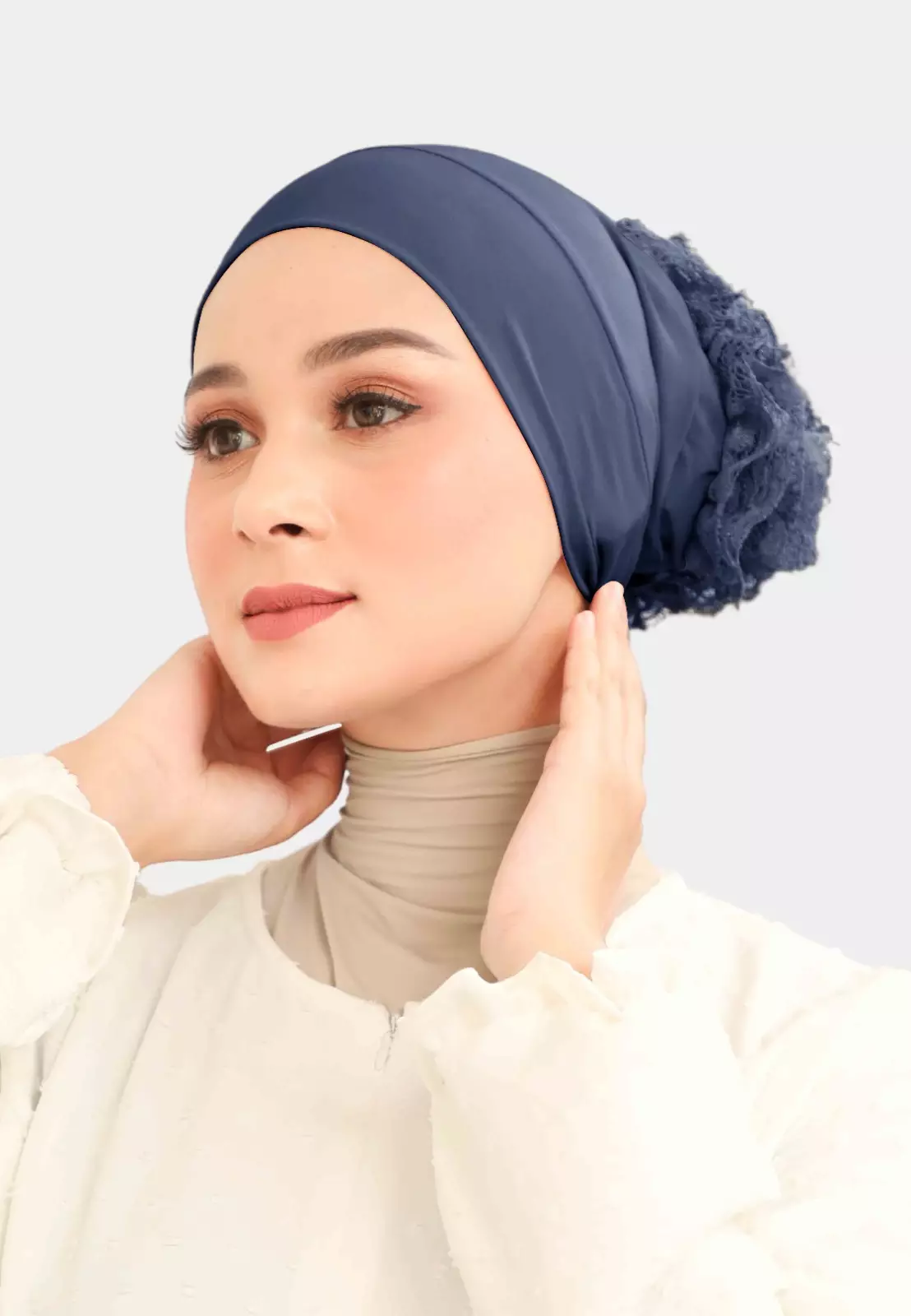 Ciput Hijab Brukat Inner Turkey Brocade - Deep Navy