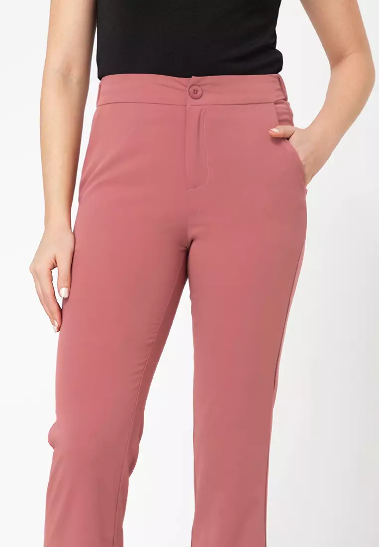 Marjorie Straight Cut Slacks With Elastic Waistband