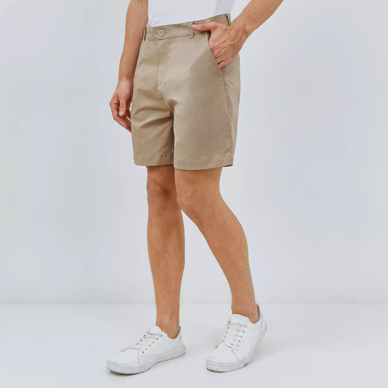 Paulmay Celana Chino Pria Pendek Reguler Fit - Brown