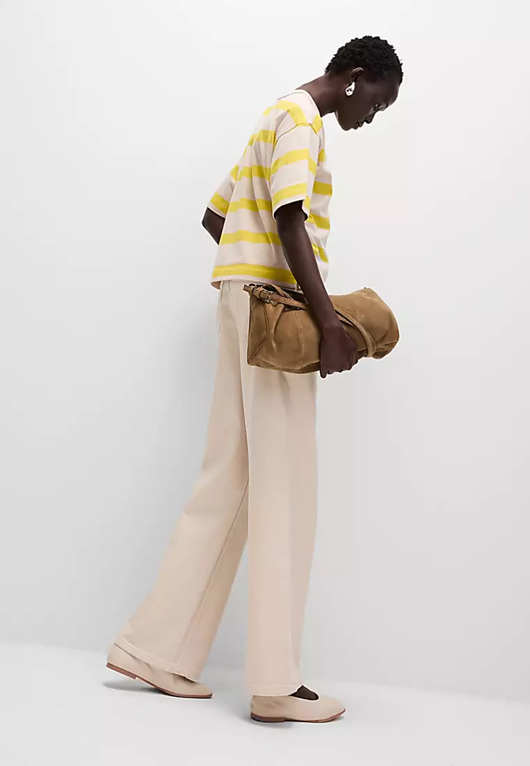 Pure Cotton Striped Boxy T-Shirt