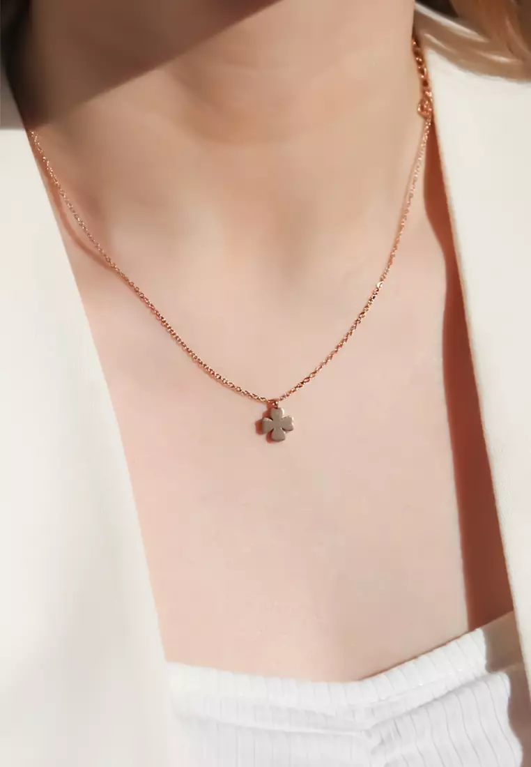 Buy CELOVIS Destiny Four Leaf Clover Necklace + Earrings Jewellery Set In  Gold 2023 Online