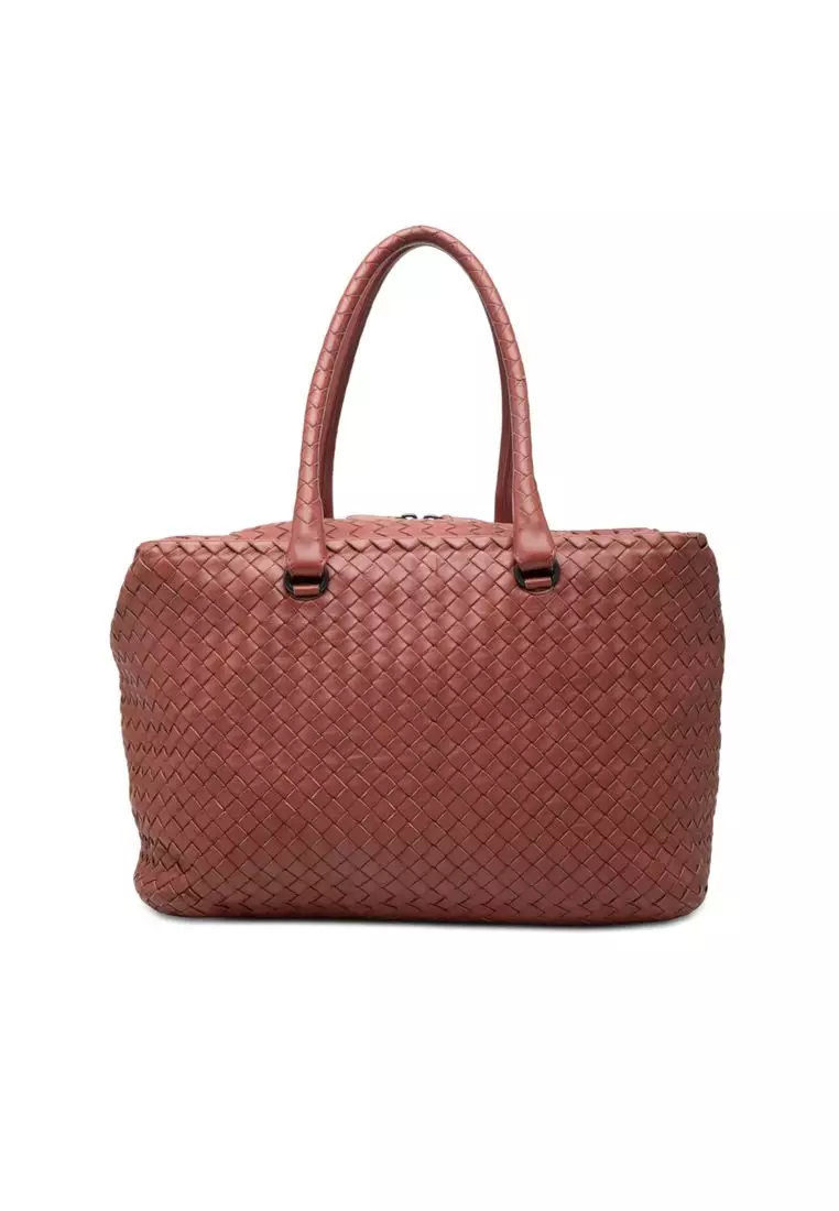 Pre-Loved Bottega Veneta Nappa Intrecciato Brick Tote