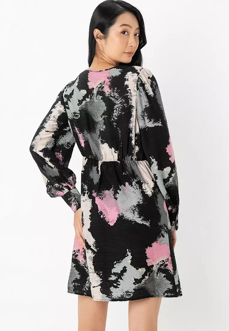 Odette Long Sleeve Keyhole Dress
