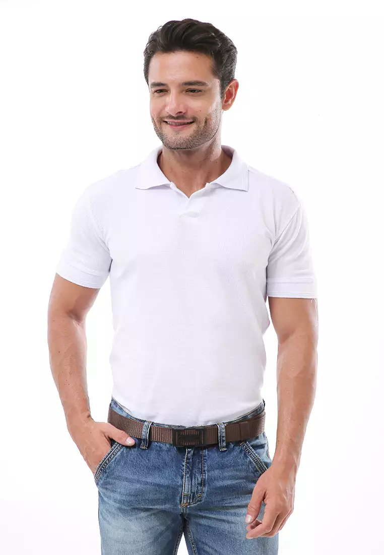 Ilo Aksesoris Fashion Pria Simple Design Ikat Pinggang Material Canvas ORIGINAL - Brown