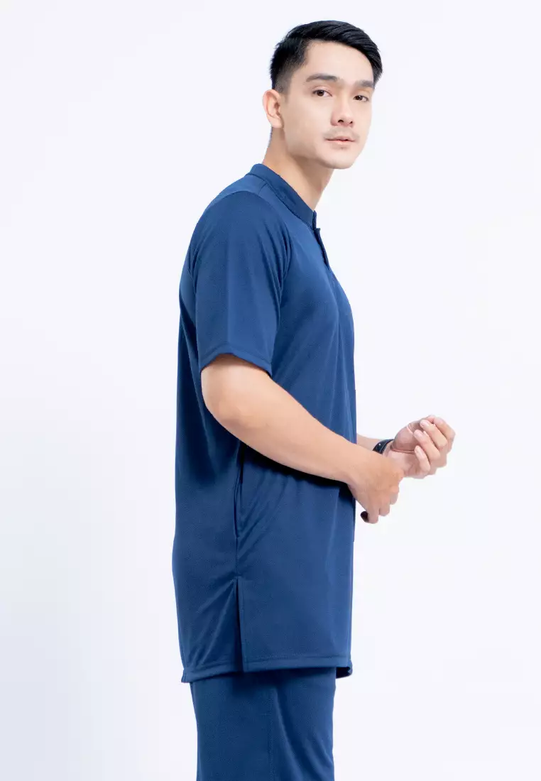 Tiento Naufal Baju Koko 3in1 Kurta Pria Dewasa Muslim Kerah Ciangi Casual Kerja Dry Fit Olahraga Ibadah Salat Lengan Pendek Ramadhan