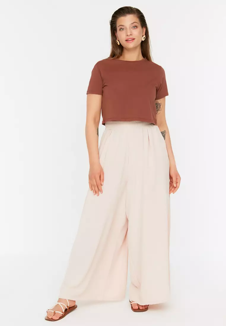 Plus Size Wide Leg Trousers