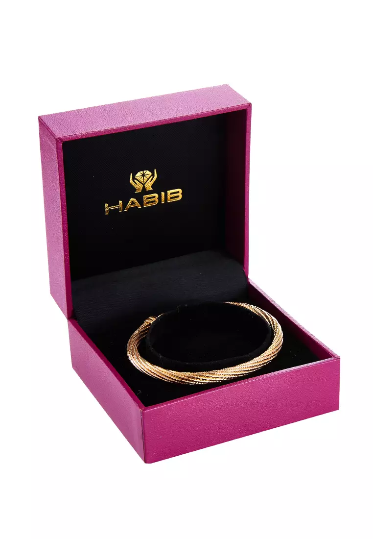 HABIB Oro Italia 916 Cavo Rose and Yellow Gold Bangle GB8528(R)-BI (22K Gold)
