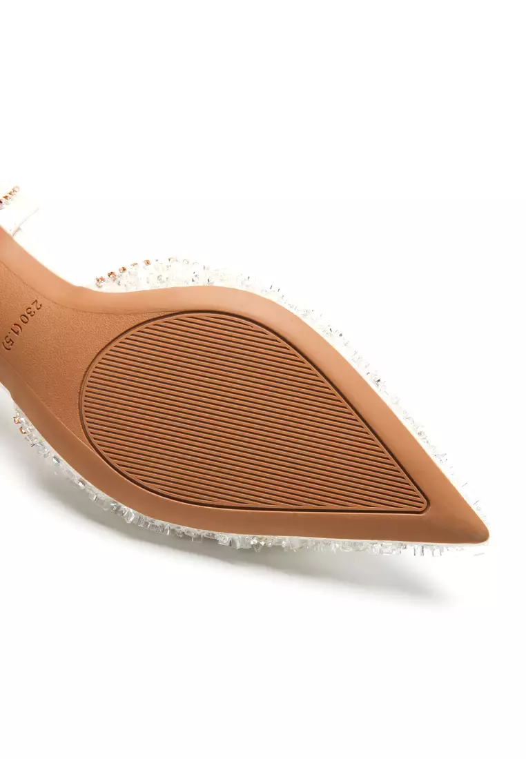 4.5CM Rhinestone Pointy Hollow Pumps XJ3128-6