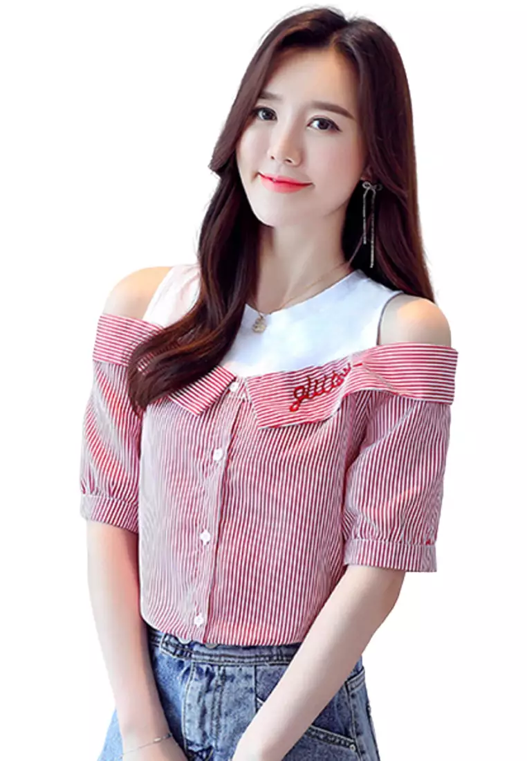 Cute cold shoulder tops 2025