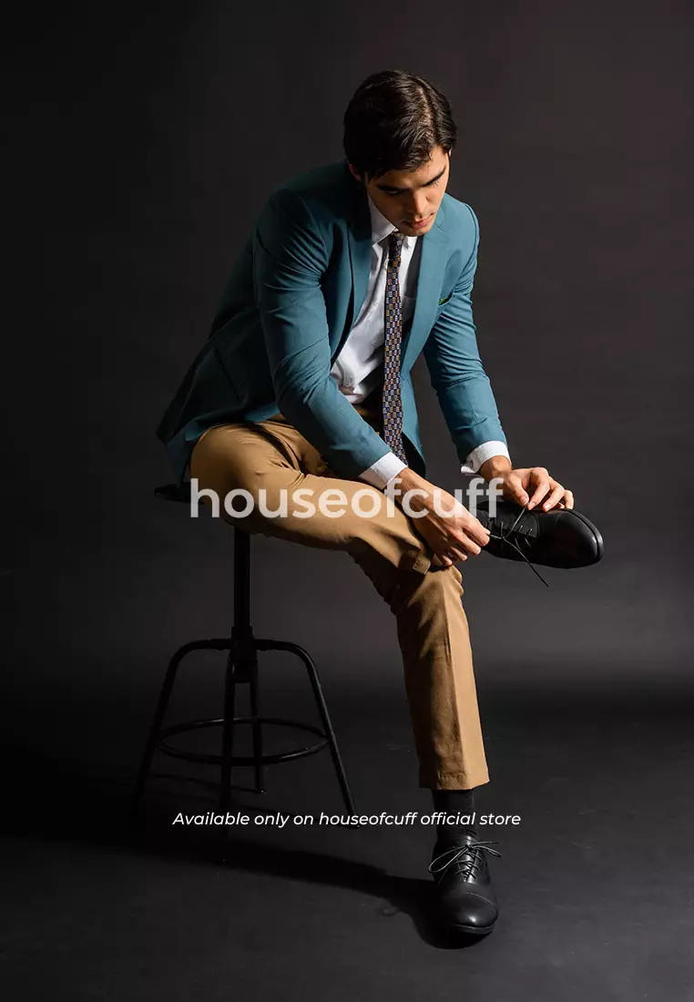 Sepatu kulit pria formal pantofel oxford quarter cap toe hitam