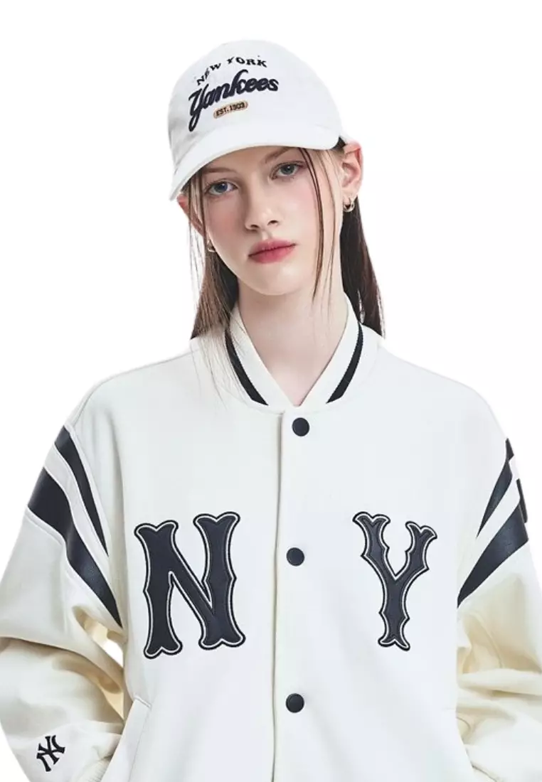 ★MLB Korea★ Color Denim Unstructured Ball Cap NY Cream 3AC Jual MLB Korea Color Denim Unstructured Ball Cap - NY Cream