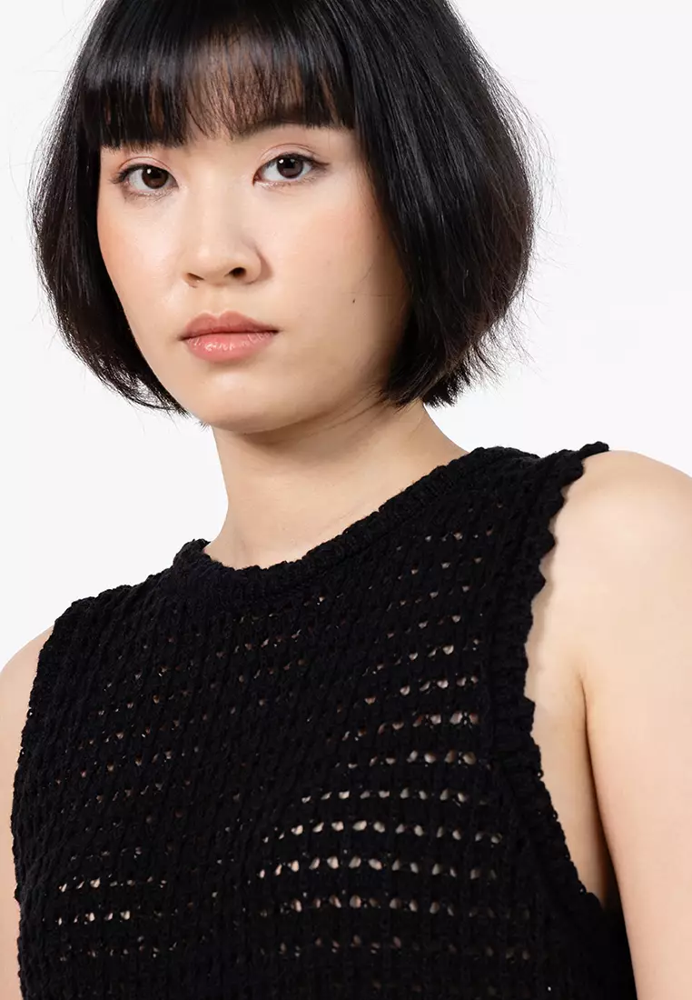 Open Stitch Shell Top