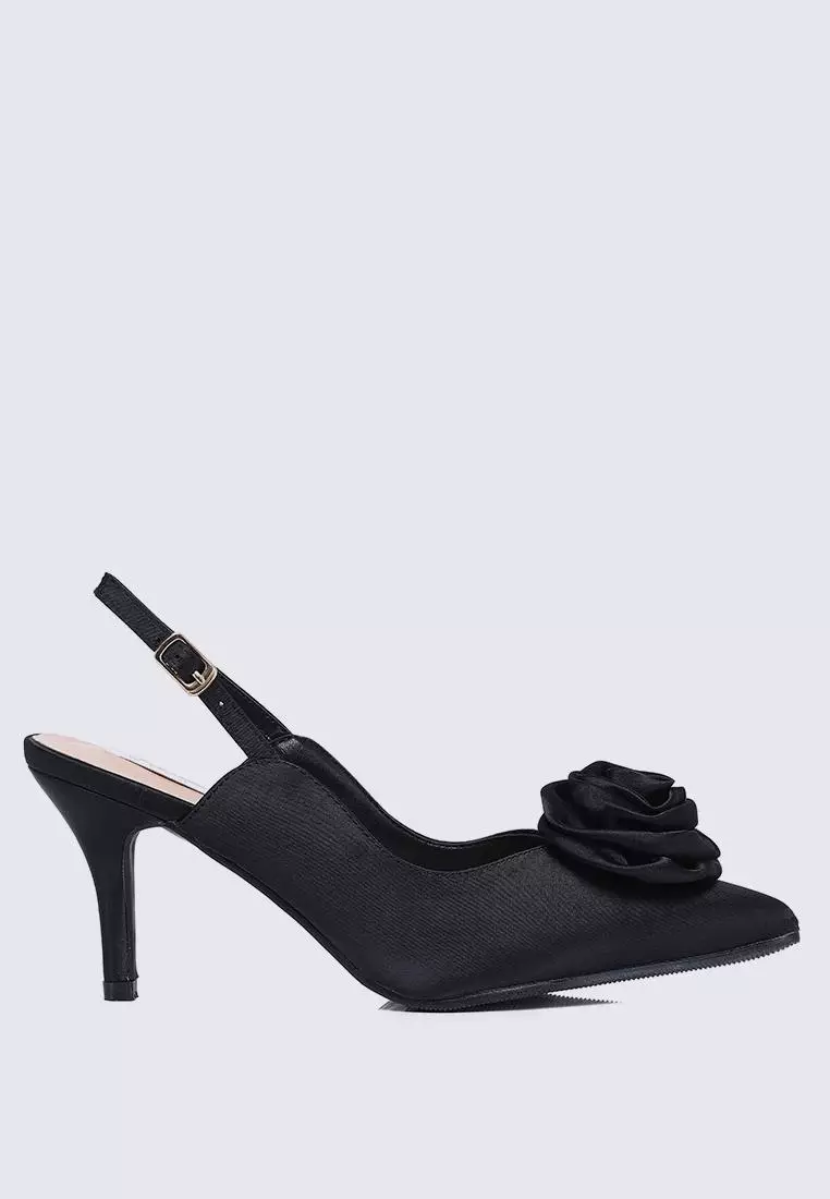 Discount on My Ballerine  shoes - SKU: My Ballerine Whispers Of Petals Comfy Heels In Black