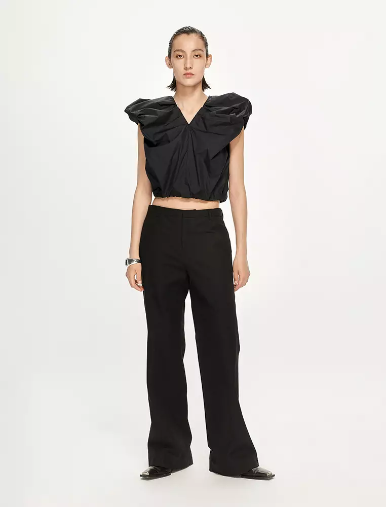 Bell-Bottom Commuter Long Pants