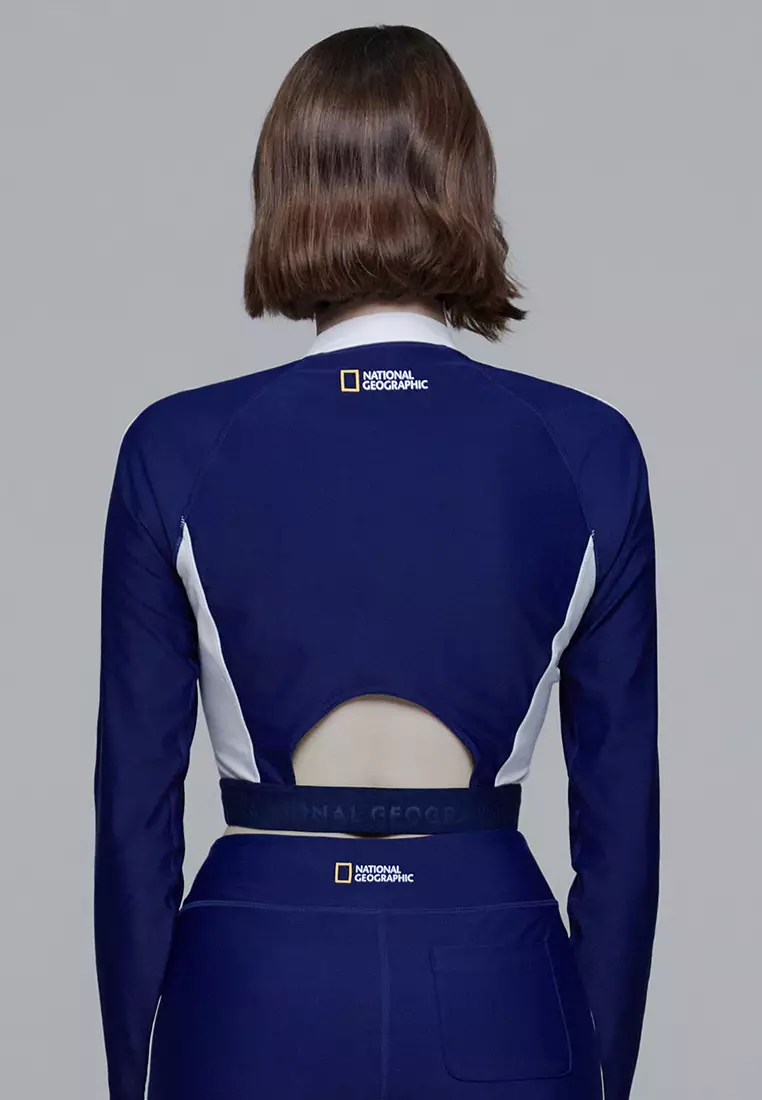 Women’s Color Block Cropped Half Zip Up Rashguard