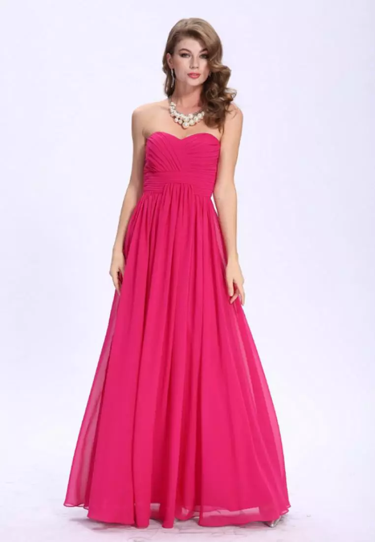 優雅的風格雪紡晚禮服