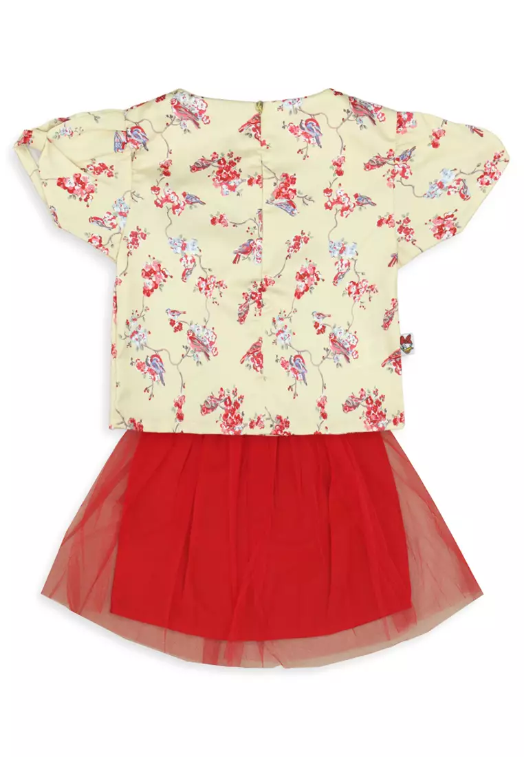 Crop Top Satin and Mini Dress Tulle/ Set anak/ Daisy Little Star